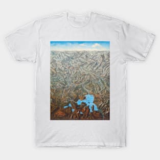 Vintage Map Topographical Yellowstone Travel T-Shirt